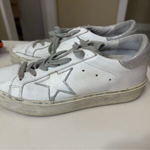 Golden Goose White and Gray Sneakers
